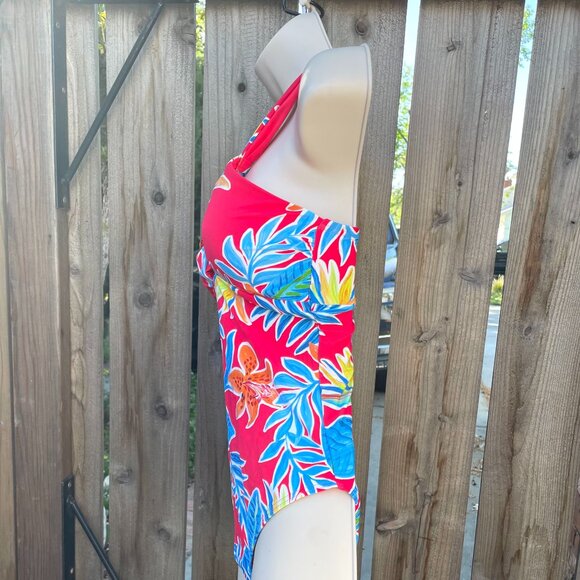 One Piece Swimsuit One Shoulder Sunsets Tiger Lily Ginger MEDIUM - Picture 4 of 9